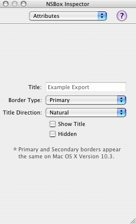 Interface Builder screenshot for NSBox