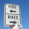 Peds left, Bikes right