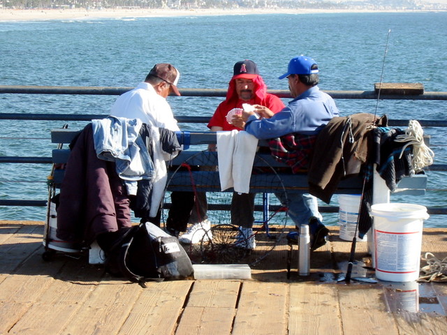 Fishermen playing cards