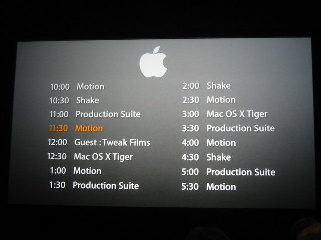 Apple booth schedule