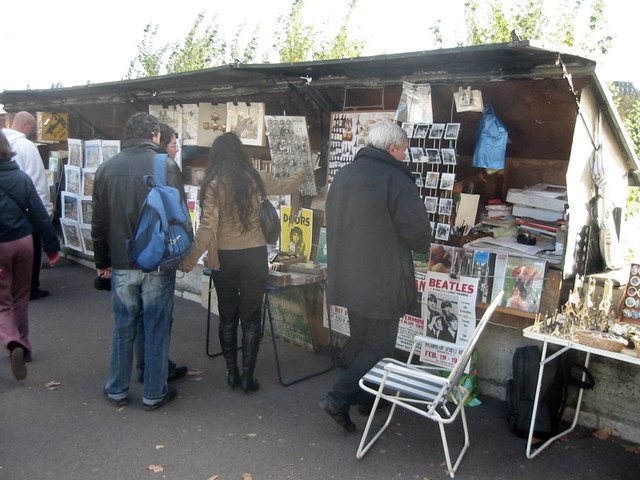 Stalls along the Seine riverbank