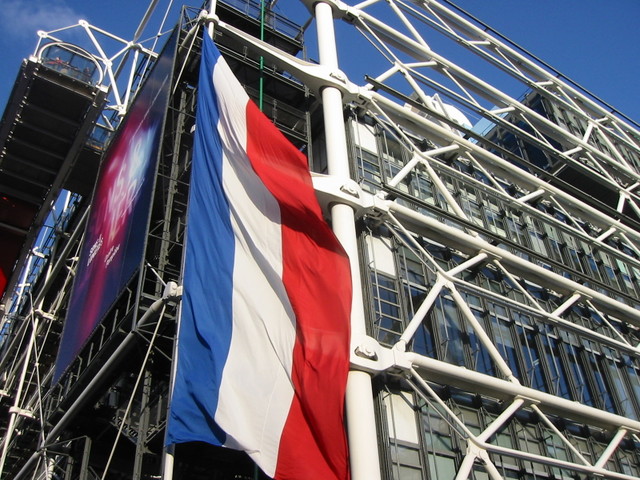 French flag on the Pompidou