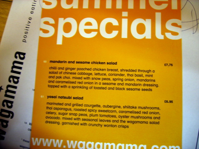 Wagamama summer specials